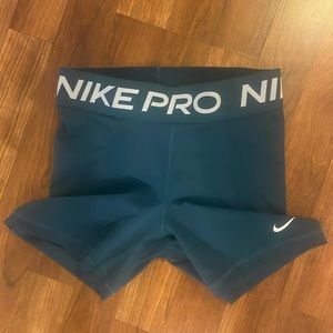 Nike pro biker shorts teal